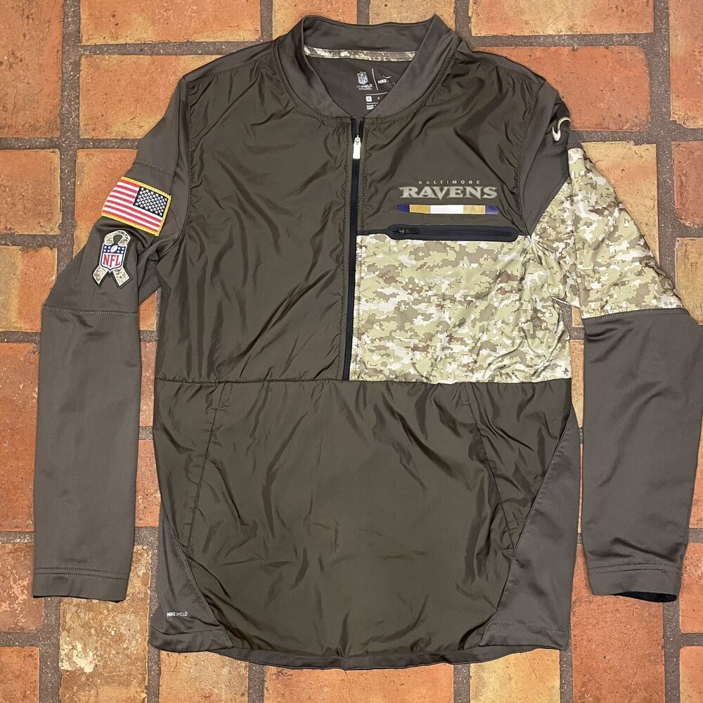 Nike NFL Baltimore Ravens Men’s‎ Small Salute To Service 1/2 Zip Hybrid Jacket